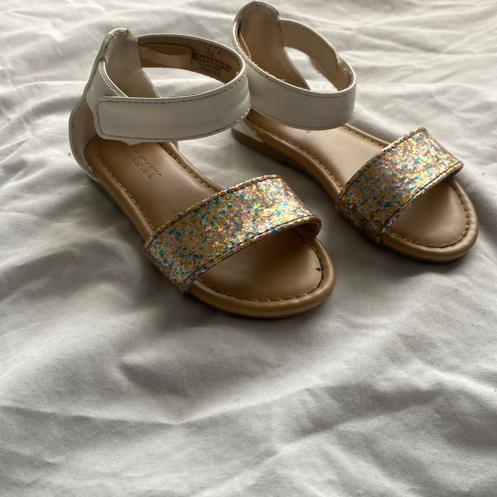 Glitter and white sandals